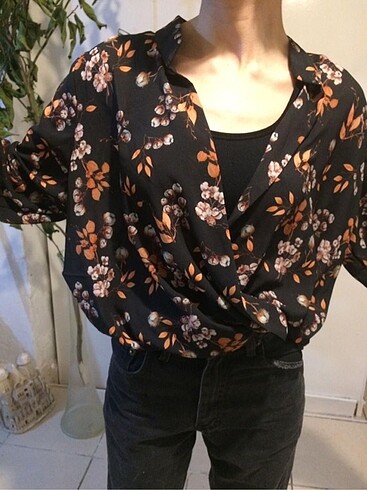 Zara çiçekli vintage gömlek