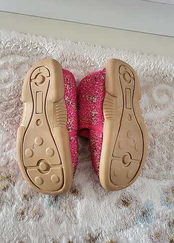Kız Çocuk Pembe Nakışlı Sıcak Terlik Velcro - Görsel 3