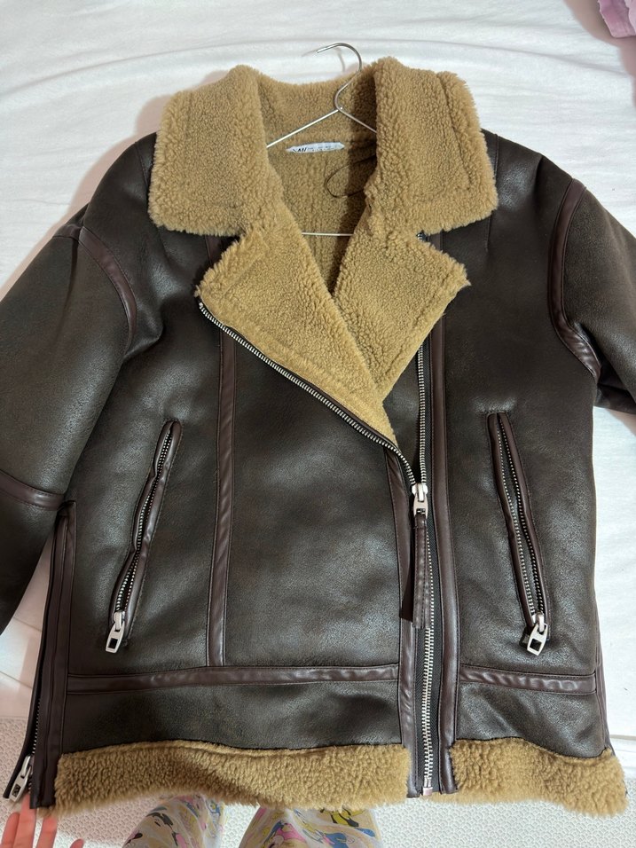 Kahverengi Kürklü Deri Kadın Ceket - Görsel 3