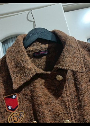 m Beden Düğmeli Kahverengi Midi Vintage Kadın Kaban