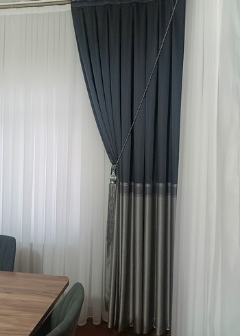 Desenli Gri-Antrasit Konvansiyonel Perde - Görsel 8