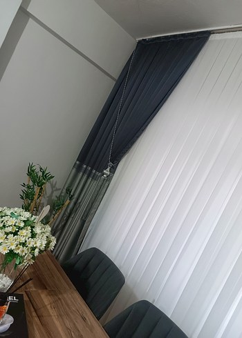 Desenli Gri-Antrasit Konvansiyonel Perde - Görsel 7