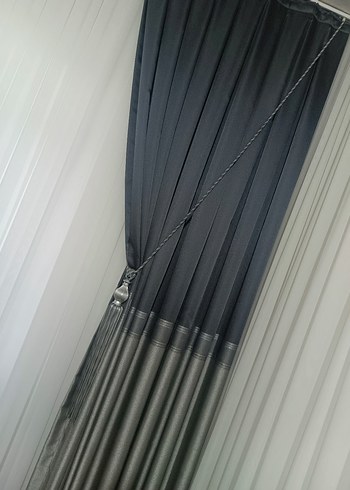 Desenli Gri-Antrasit Konvansiyonel Perde - Görsel 4