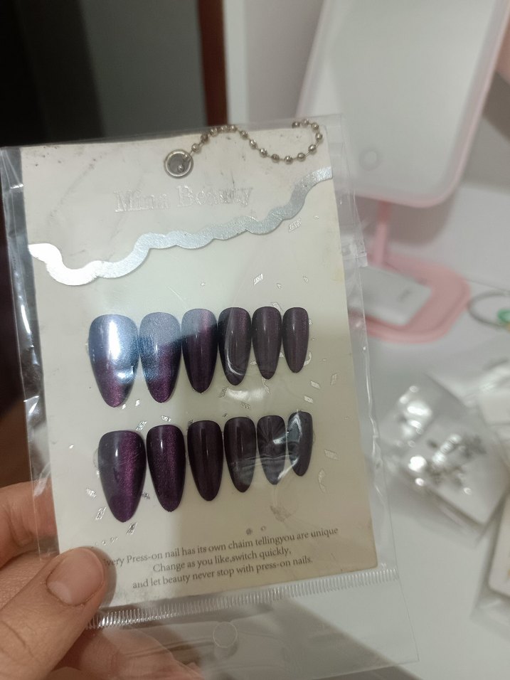 Mor Tonlarda Çabuk Değişen Takma Tırnak Seti - Görsel 3
