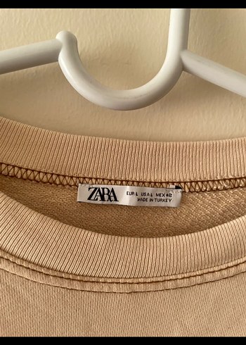 xl Beden ten rengi Renk Zara Bej Kısa Kollu Basic Tişört