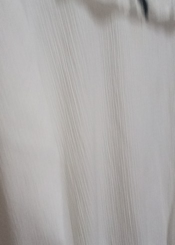 Kız Çocuk Beyaz Keten Fırfırlı Bluz - Görsel 2