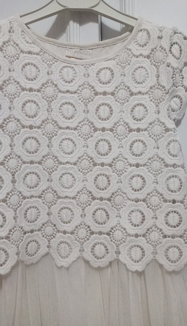 Kız Çocuk Beyaz Dantel Bohem Elbise - Görsel 3