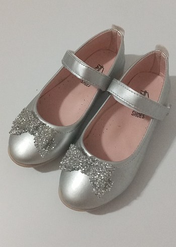 Kız Çocuk Gri Tokalı Babet Ayakkabı - Görsel 2