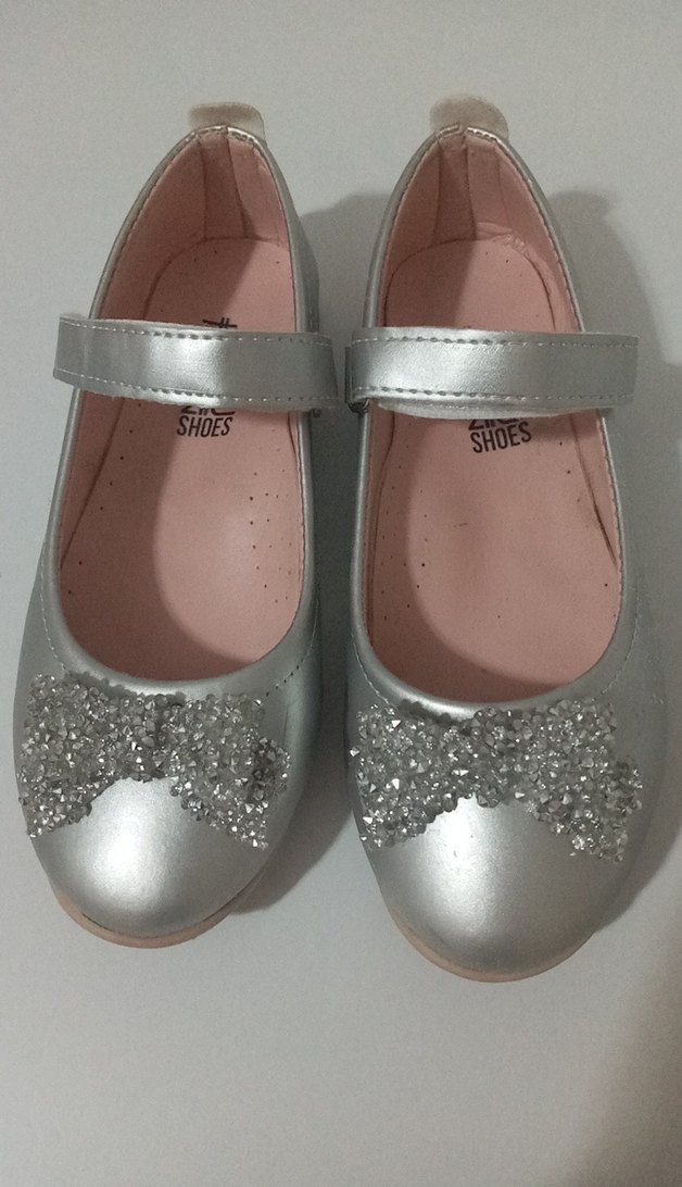 Kız Çocuk Gri Tokalı Babet Ayakkabı - Görsel 3