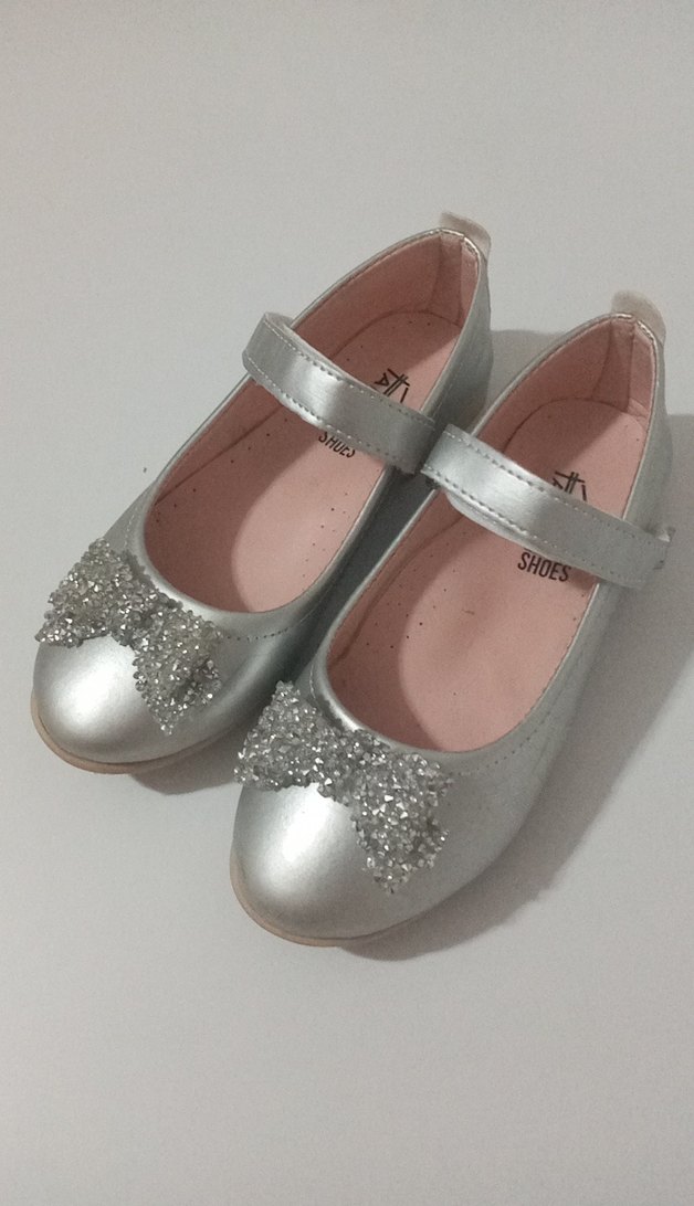 Kız Çocuk Gri Tokalı Babet Ayakkabı - Görsel 2