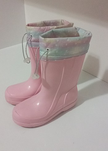 Kız Çocuk Pembe Lastikli Yağmur Çizmesi - Görsel 2