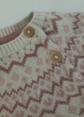 Bej Bohem Uzun Kollu kız Örgü Kazak - Görsel 2