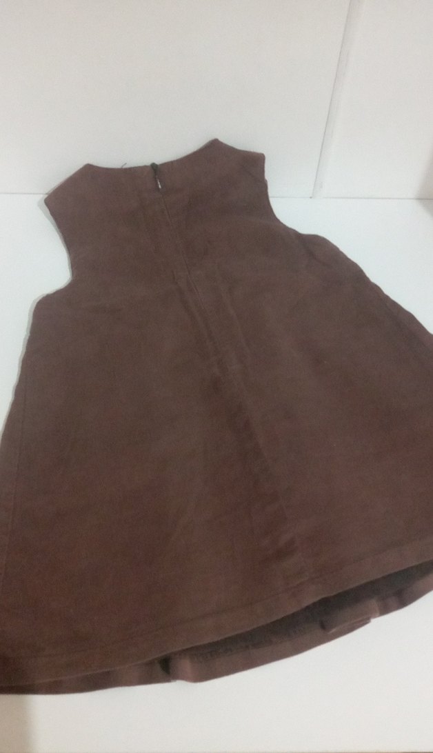 Kız Çocuk Kahverengi Süet Kolsuz Elbise - Görsel 4