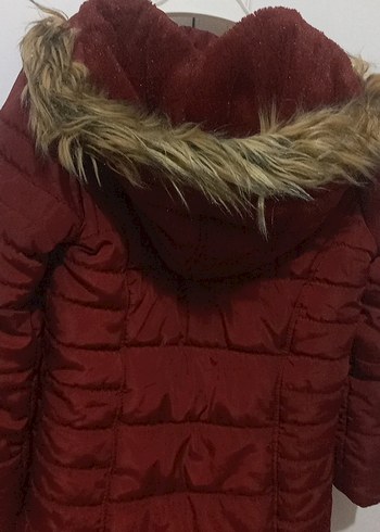 Bordo Parlak Fermuarlı Kız Montu - Görsel 5