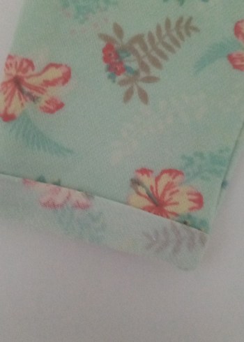 Kız Çocuk Çiçek Desenli Yeşil Tayt - Görsel 3