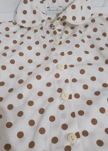 Bej Puantiyeli Erkek Çocuk Uzun Kollu Gömlek - Görsel 2