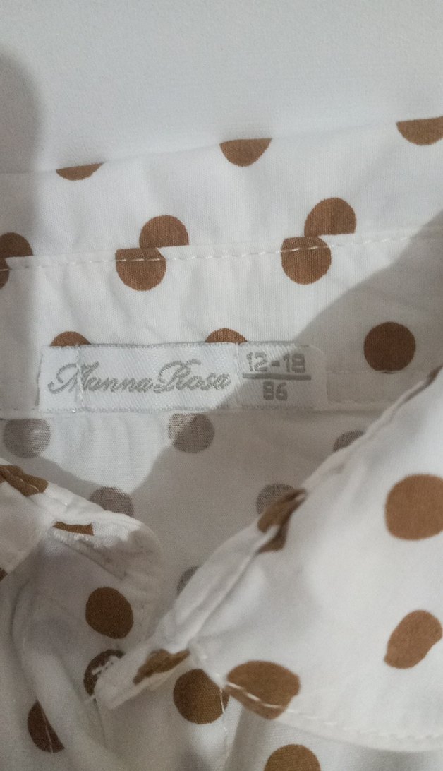 Bej Puantiyeli Erkek Çocuk Uzun Kollu Gömlek - Görsel 3