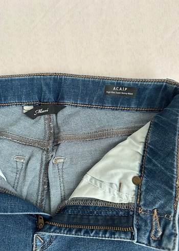 26 Beden mavi Renk Düğmeli Mavi Denim Kadın Pantolon
