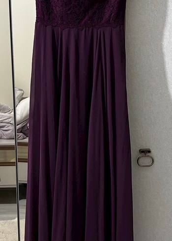 Mürdüm Dantel Detaylı Elbise - Görsel 2