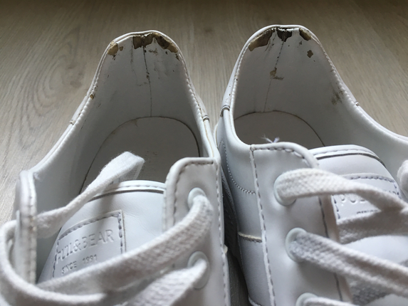 Beyaz blok tabanlı sneaker 