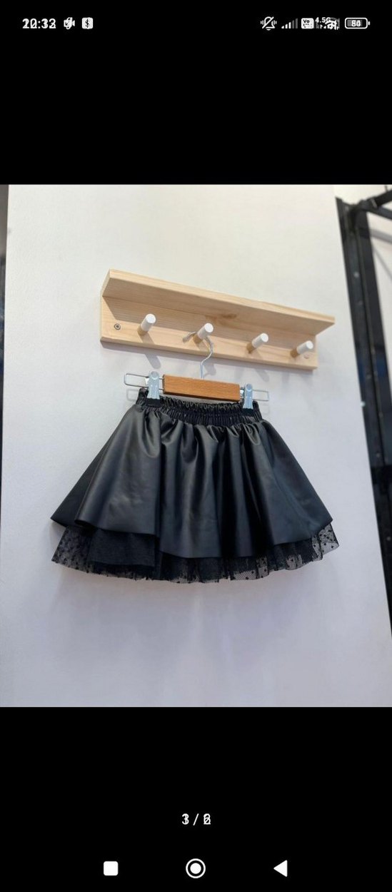 Örme Kirazlı Hırka,bebe yaka bluz ve deri görünümlü zara etek - Görsel 4