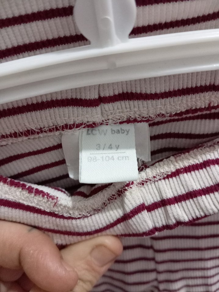 Bordo Çizgili Fitilli Uzun Kollu Çocuk Takım - Görsel 3