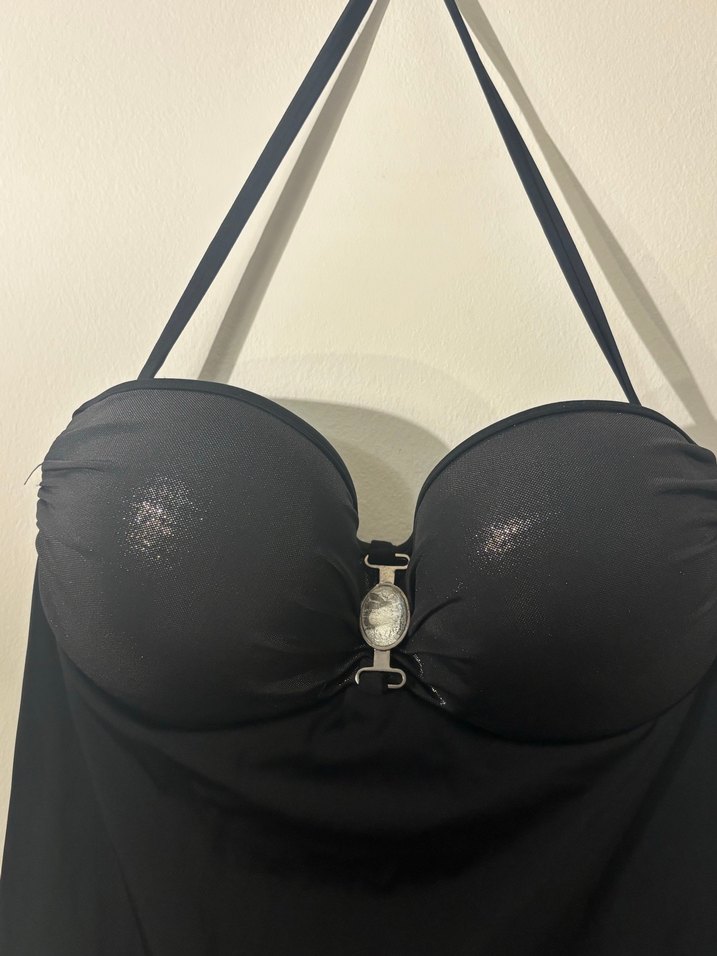 Tokalı Siyah Gotik Kadın Mayo - Görsel 2