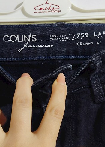 Kadın Lacivert Baskılı Dar Kesim Denim Pantolon