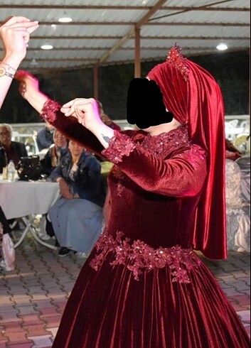 44 Beden bordo Renk Tesettür kınalık
