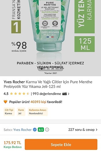 Beden Renk Yüz yıkama jeli