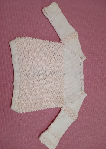 18-24 Ay Beden pembe Renk Kız Çocuk Düğmeli Pembe Triko Hırka