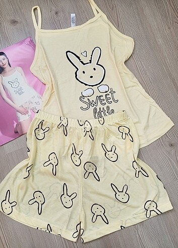 m Beden Şortlu pijama takımı penye yazlık 