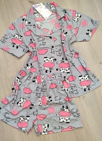 Diğer Gömlek yaka pijama takımı