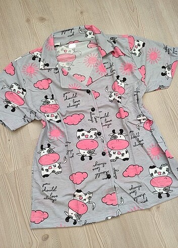 xxl Beden çeşitli Renk Önü düğmeli şortlu pijama 