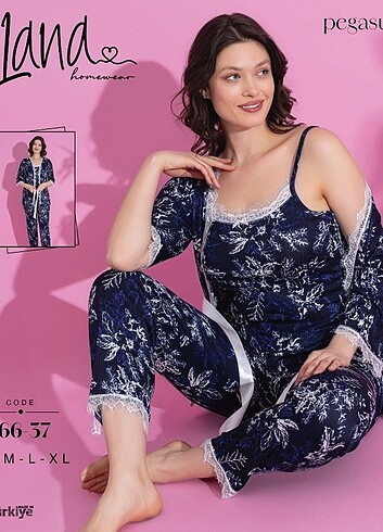 m Beden Sabahlıklı pijama takımı