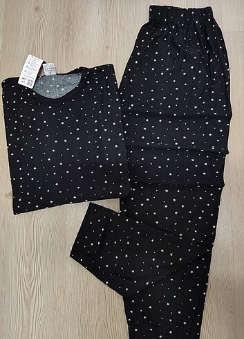 0 pamuklu pijama takımı süet 