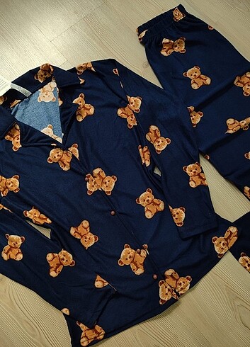 l Beden lacivert Renk Süet pijama takımı