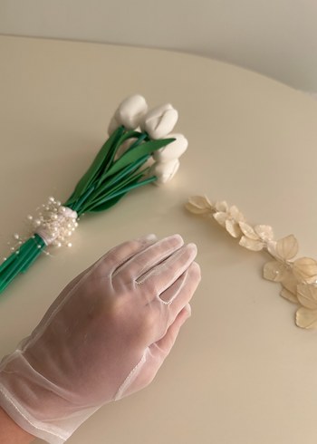 Drapeli Beyaz Uzun nikah söz isteme elbisesi - Görsel 7