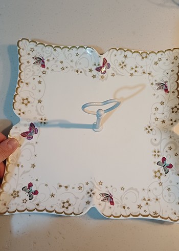 Nakışlı Beyaz Porselen Tabak Seti - Görsel 2