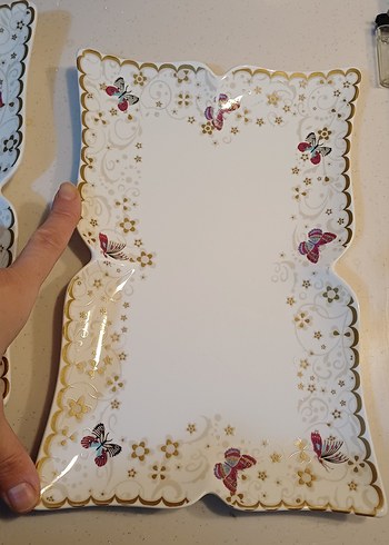 Nakışlı Beyaz Porselen Tabak Seti - Görsel 3