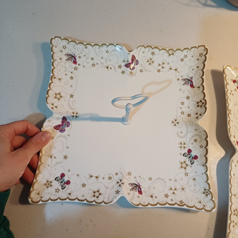 Nakışlı Beyaz Porselen Tabak Seti - Görsel 2