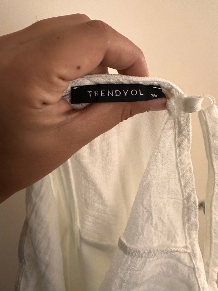 Düğmeli Kolsuz Midi Keten Elbise - Görsel 5