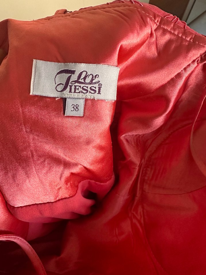 Dantel İşlemeli Pembe Uzun Abiye Elbise - Görsel 4