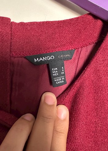 Bordo ve Gri Uzun Kollu Midi Elbise - Görsel 3