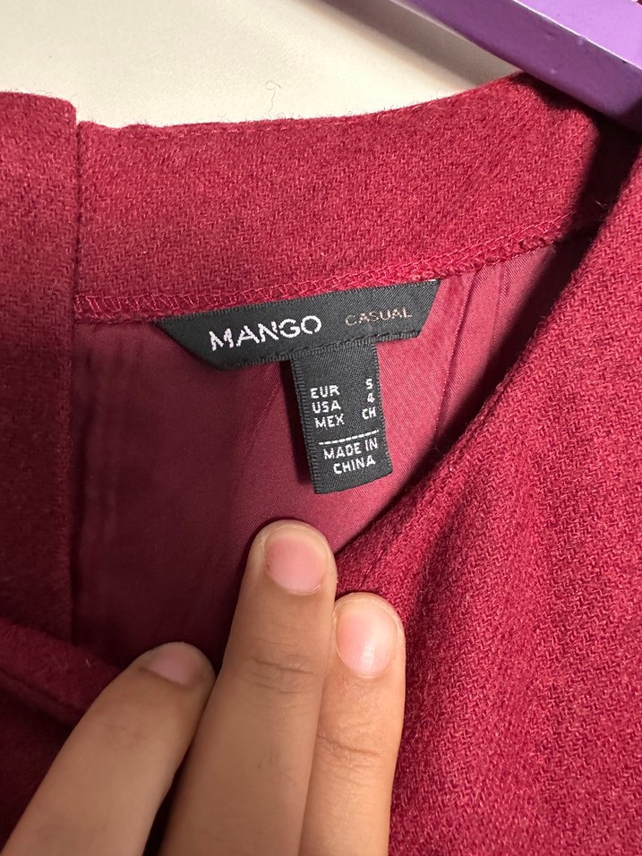 Bordo ve Gri Uzun Kollu Midi Elbise - Görsel 3