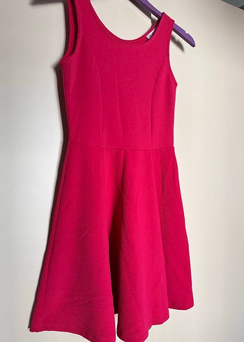 Kolsuz Pileli Pembe Kız Elbisesi - Görsel 2