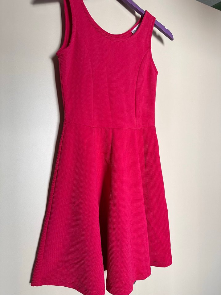 Kolsuz Pileli Pembe Kız Elbisesi - Görsel 2