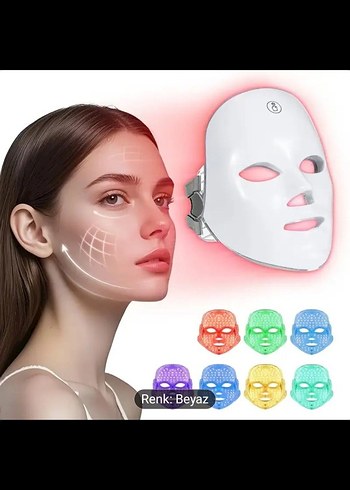 Beyaz LED Işıklı Yüz Temizleme Maskesi