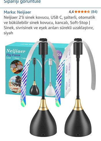 Neijiaer 2'li USB C Sinek Kovucu Siyah