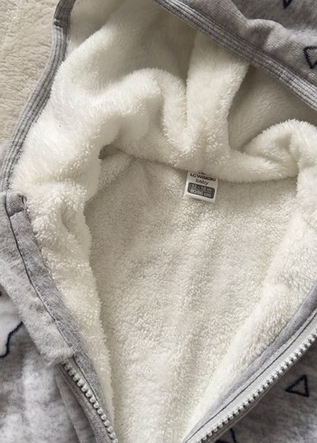 Kapüşonlu Gri Çocuk Ceket Mont - Görsel 2